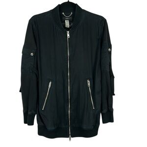 Diesel Mens Casual Streetwear Lyocell Full Zip Bomber Jacket Medium Black